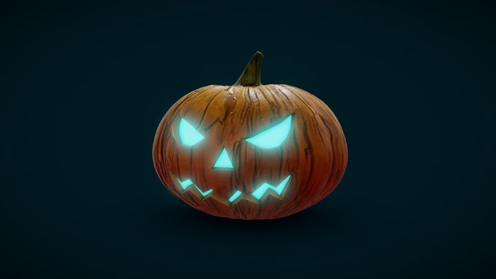 Stylized Halloween Pumpkin 3D Model