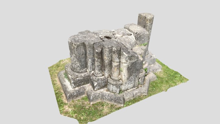 Overgrown remains of a column in a chruch 3D Model