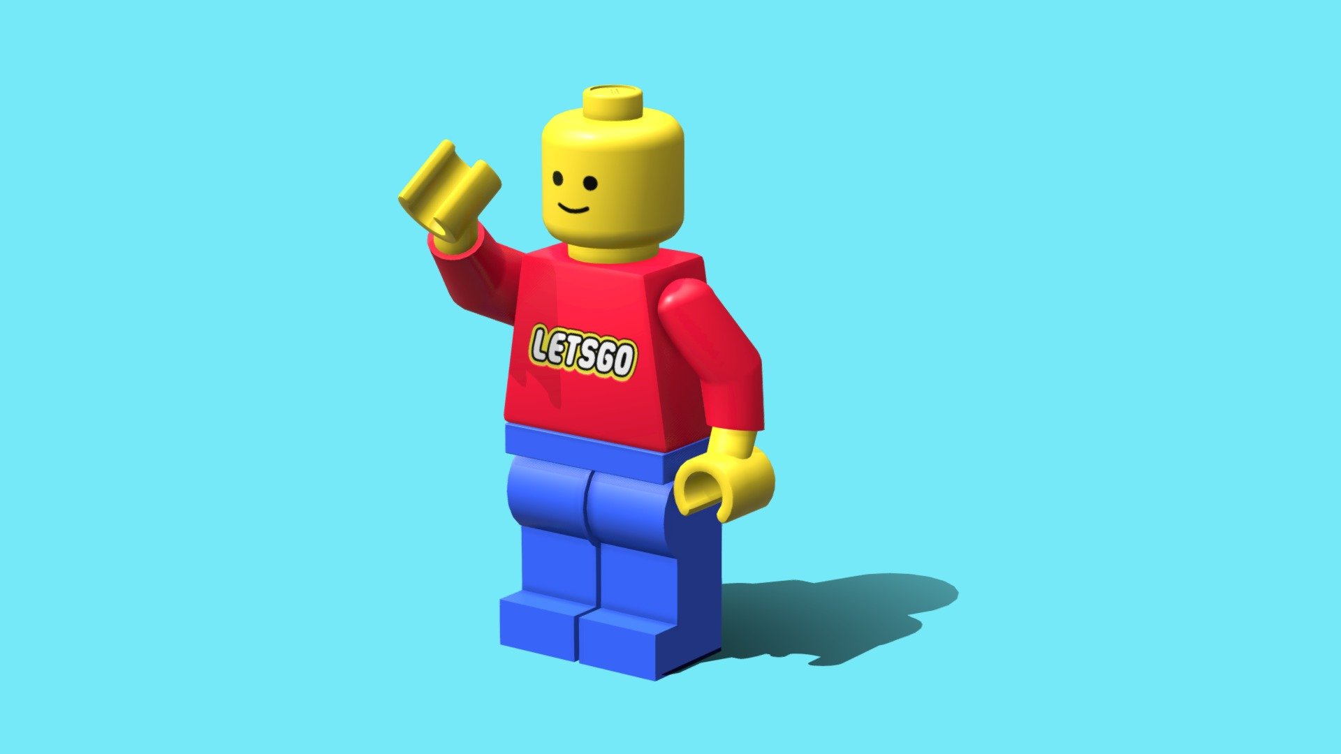 3D Lego man free VR / AR / low-poly 3D model rigged