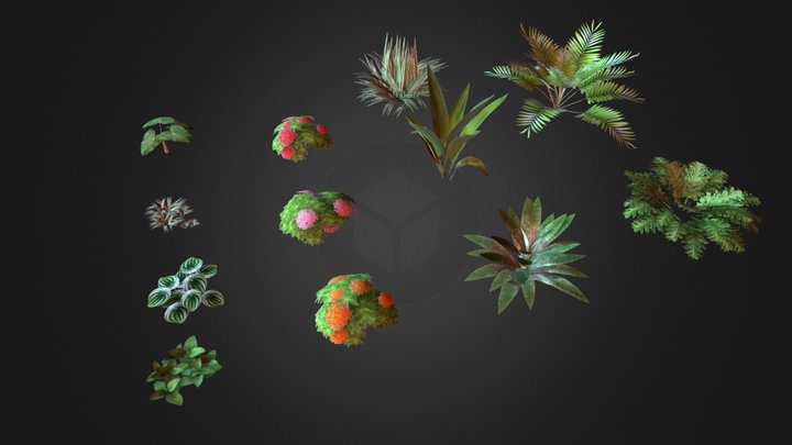Low poly plants 3D Model