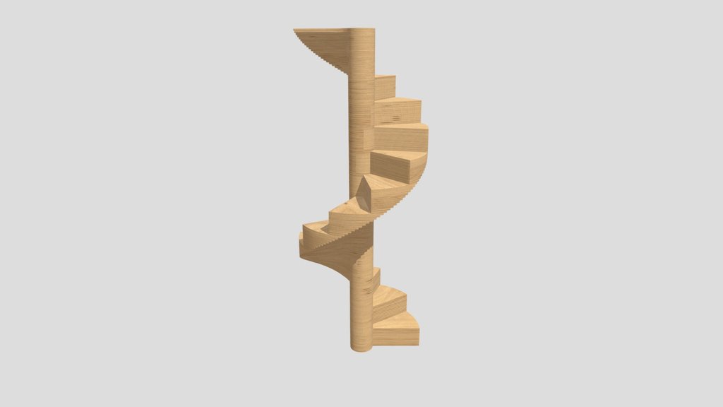 Spiral Plywood Staircase