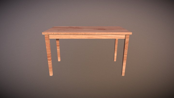 Old Wooden Table 3 3D Model