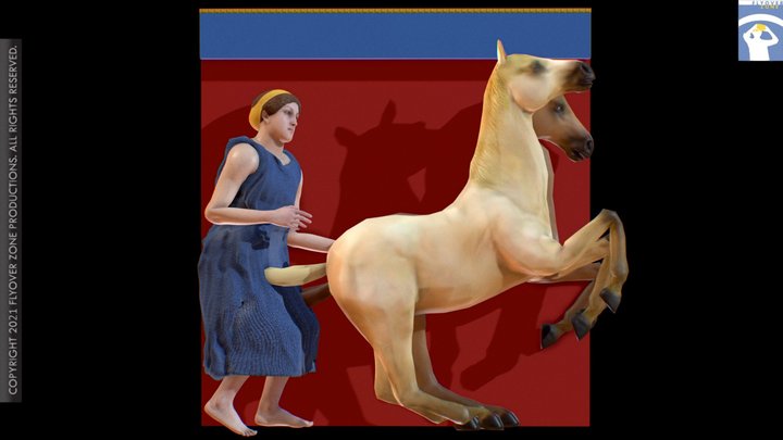 3D rendering of Metope South 15 Restored (Parthenon)