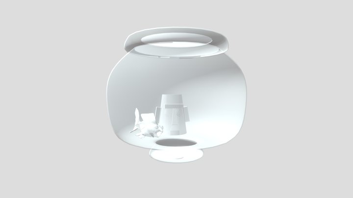 Fish, Bowl, & Squidward's House 3D Model