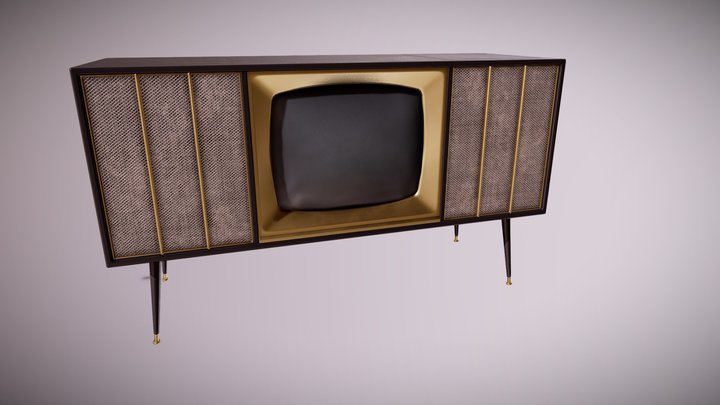 MCN - Midcentury Television 12 - PBR Game Ready 3D Model