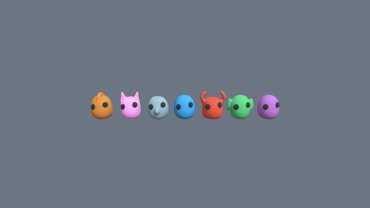 Simple Game Piece Set 3D Model