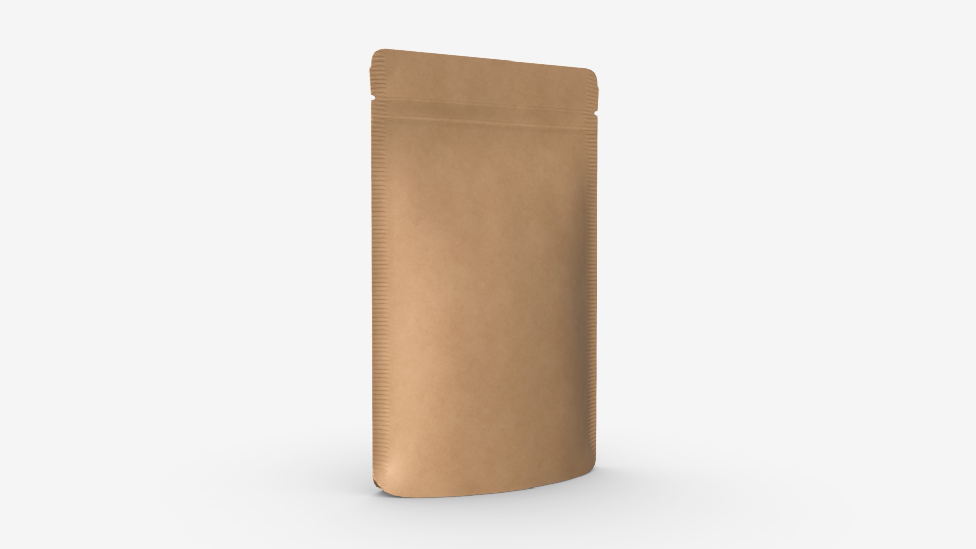 3D model Craft paper pouch bag 02 - This is a 3D model of the Craft paper pouch bag 02. The 3D model is about a brown cylindrical object.