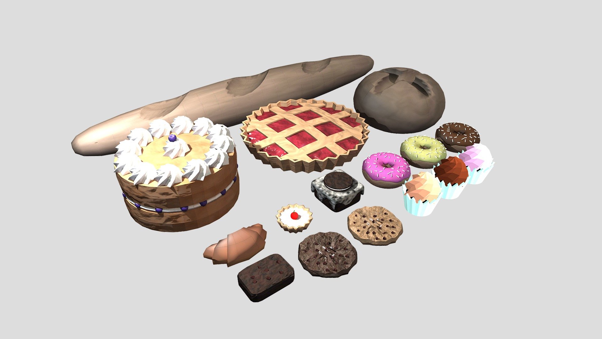 Baked Goods Pack — Sketchfab embed 3D viewer