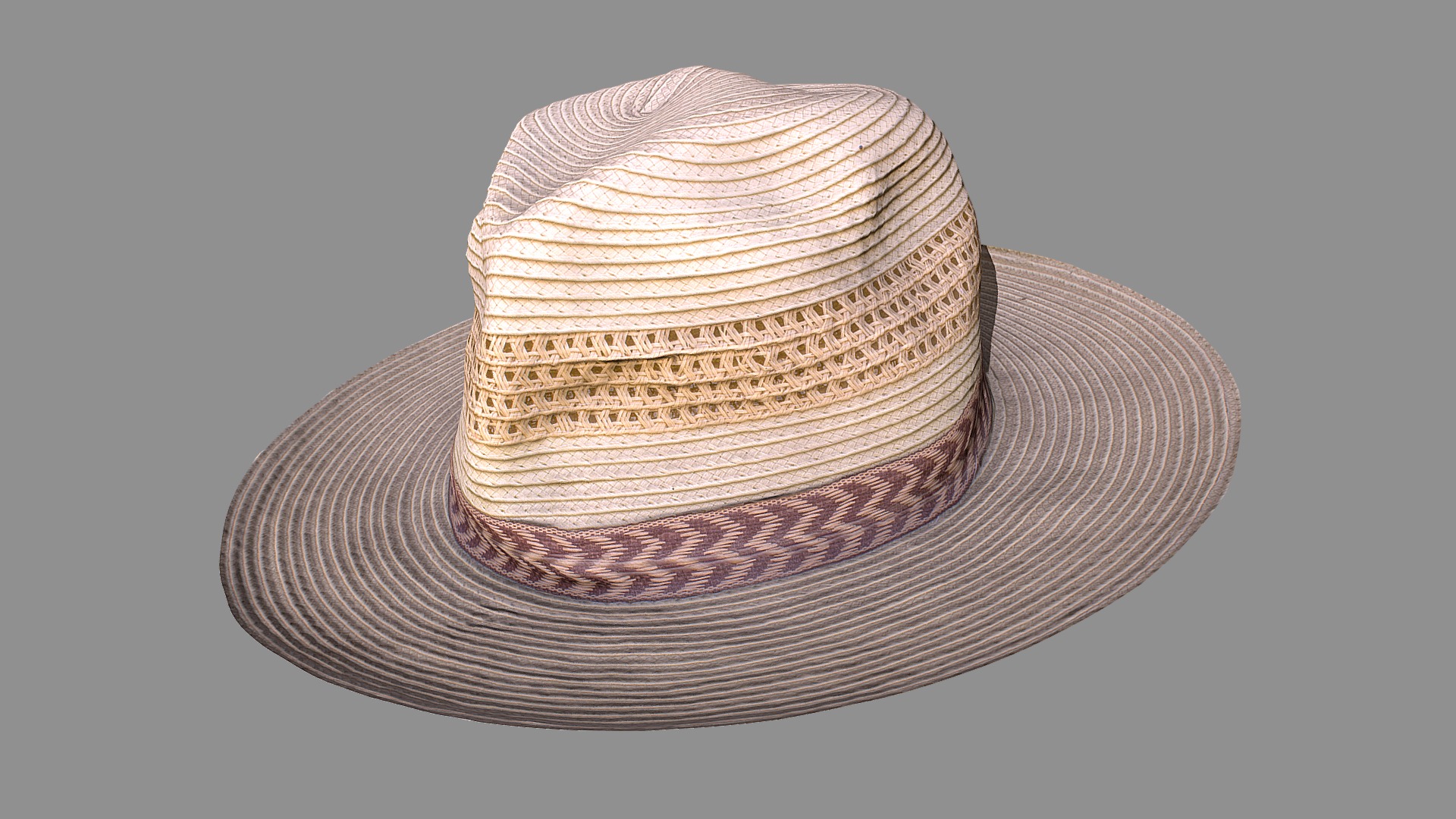 3D model Hat low poly 3D model - This is a 3D model of the Hat low poly 3D model. The 3D model is about a hat on a surface.