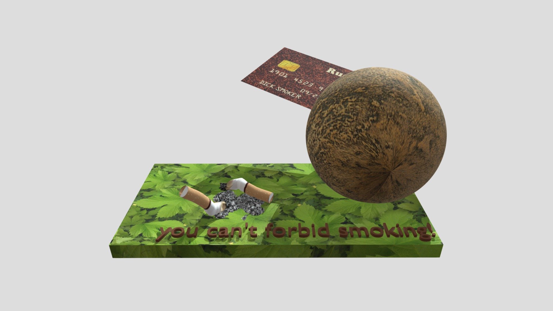 Сigarette butts in an ashtray — Sketchfab embed 3D viewer