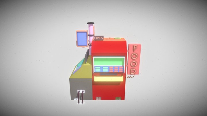 Retro-Futuristic Vending Machine 3D Model