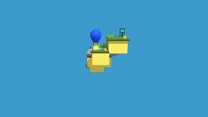 Cube Island 3D Model