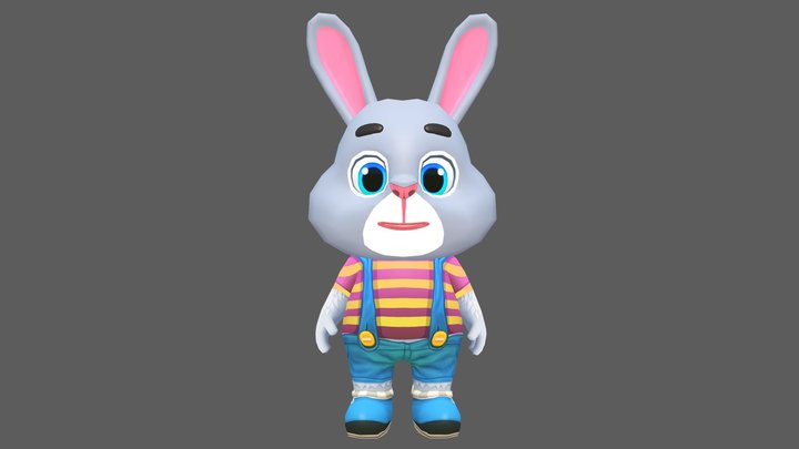 Rabbit Bunny Hare Animated Rigged 3D Model