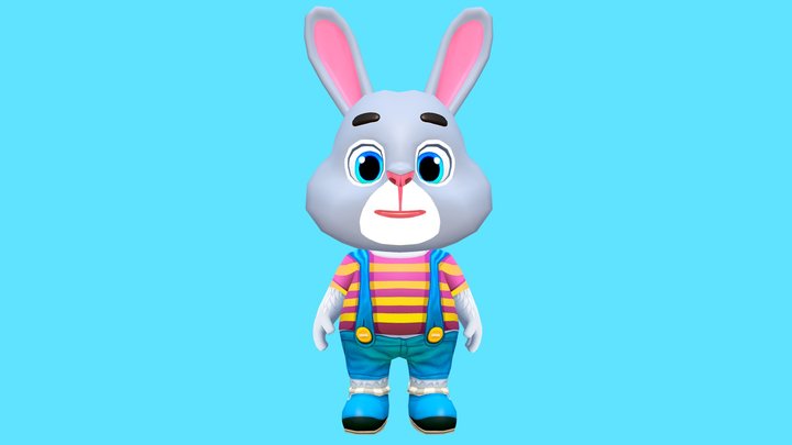 Rabbit Bunny Hare Animated Rigged 3D Model