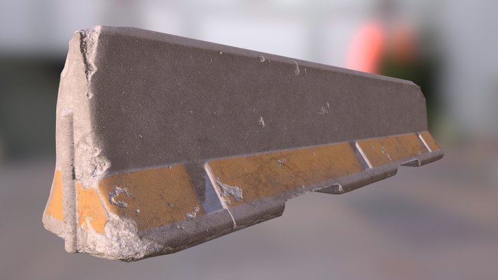 Concrete Block (Damaged Variant) 3D Model