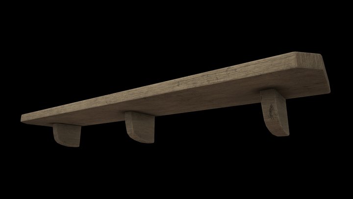 Wooden Shelf 3D Model