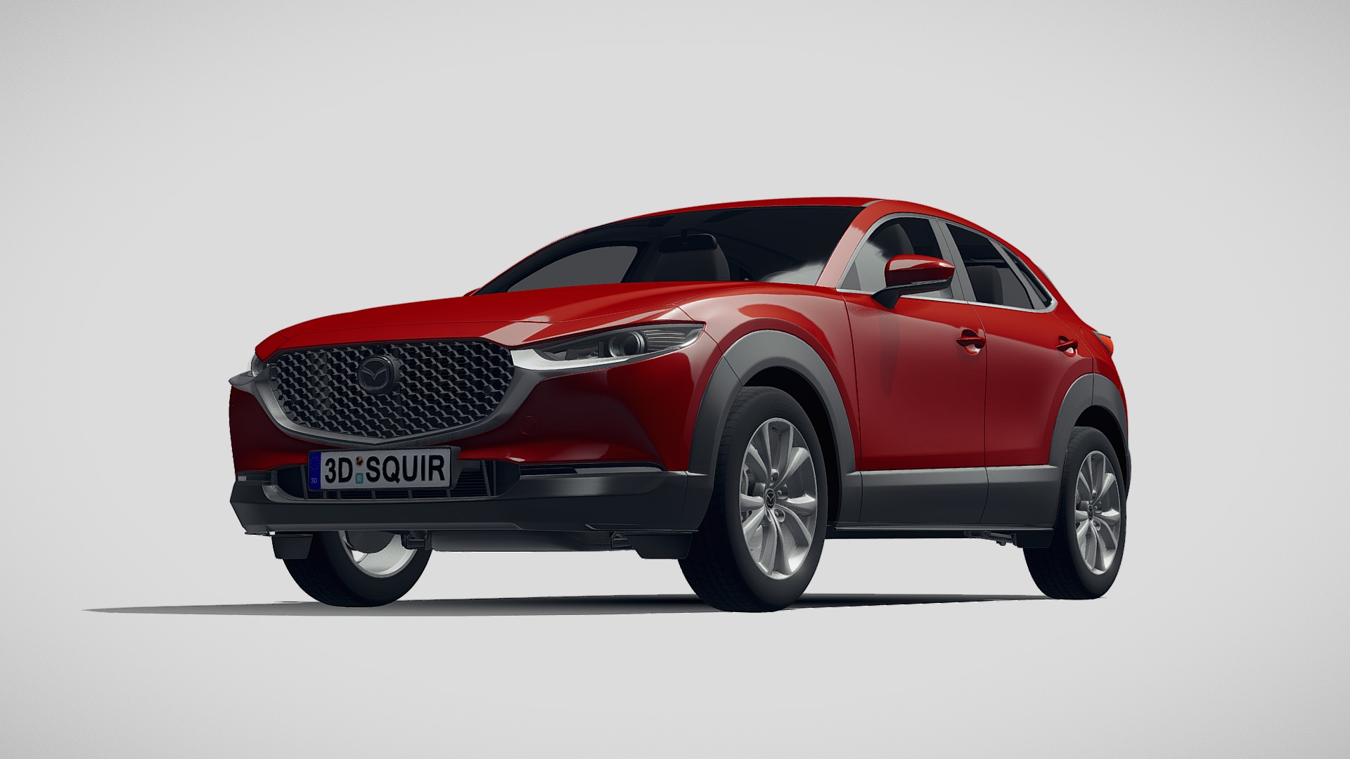 3D model Mazda CX-30 2020 - This is a 3D model of the Mazda CX-30 2020. The 3D model is about a red car with a white background.