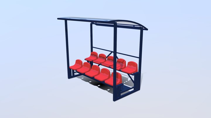 2rows Roof Tribune 3D Model