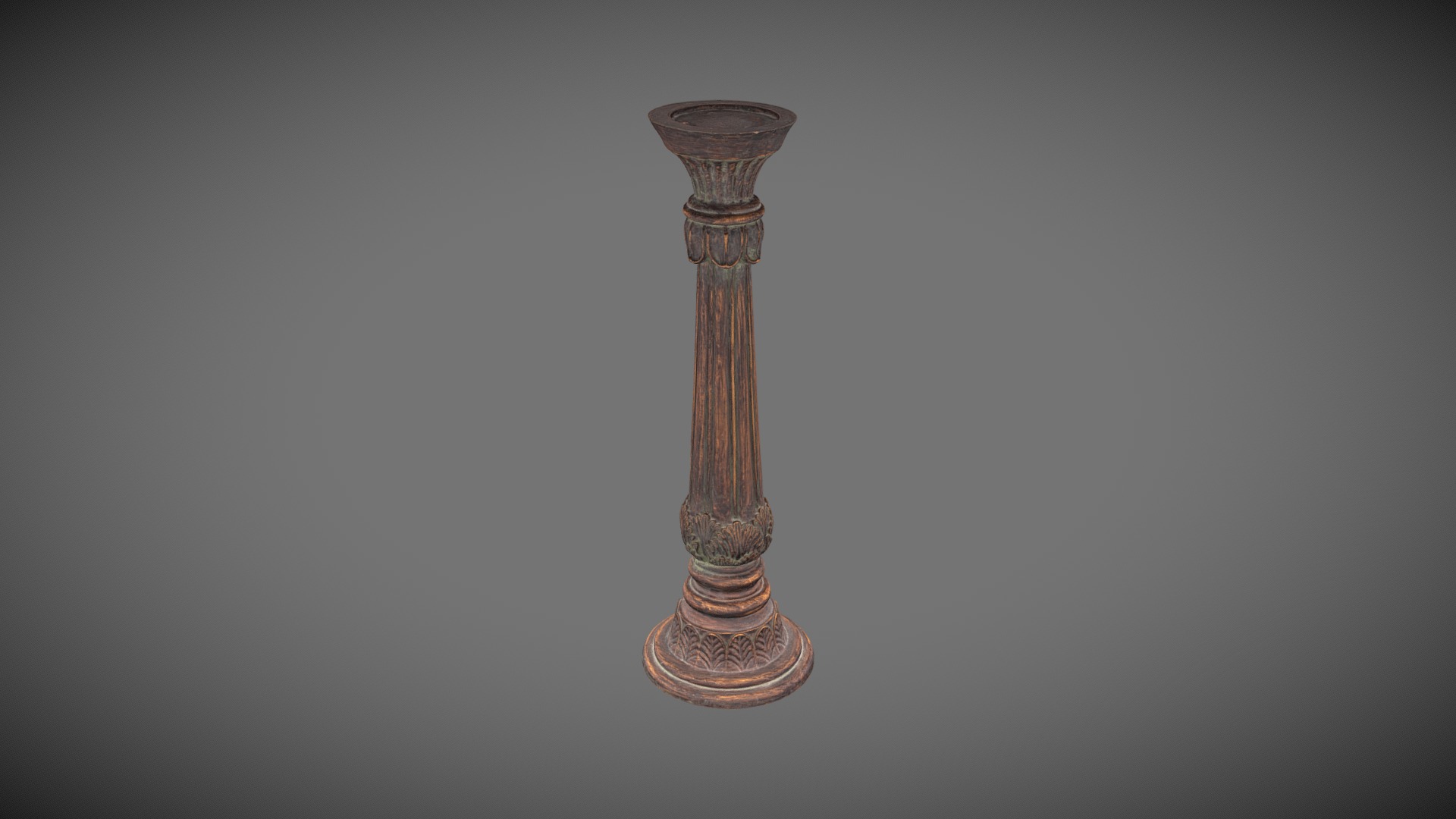 3D model Wooden Candle Holder; Pillar - This is a 3D model of the Wooden Candle Holder; Pillar. The 3D model is about a gold and silver chessboard.