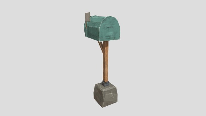 Old Mailbox for Game 3D Model