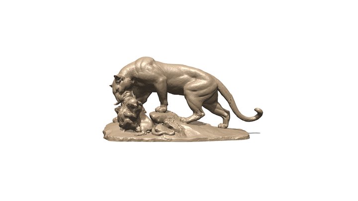 Sculpture Panther Statue 3D Model