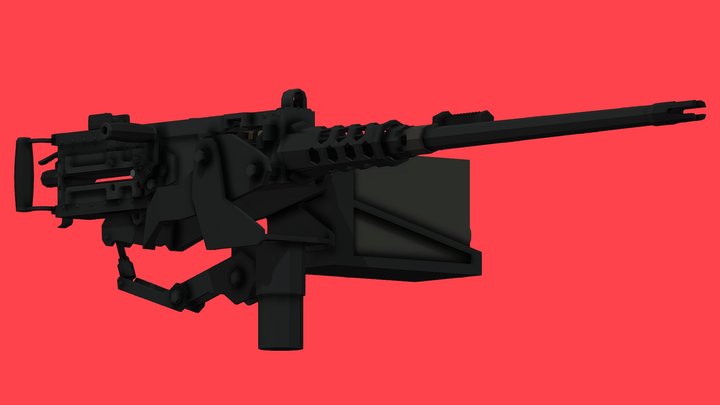 Low-Poly Browning M2E2 3D Model