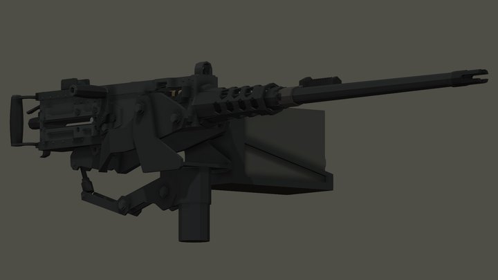 Low-Poly Browning M2E2 3D Model