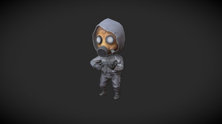 lowpoly gunner 3D Model