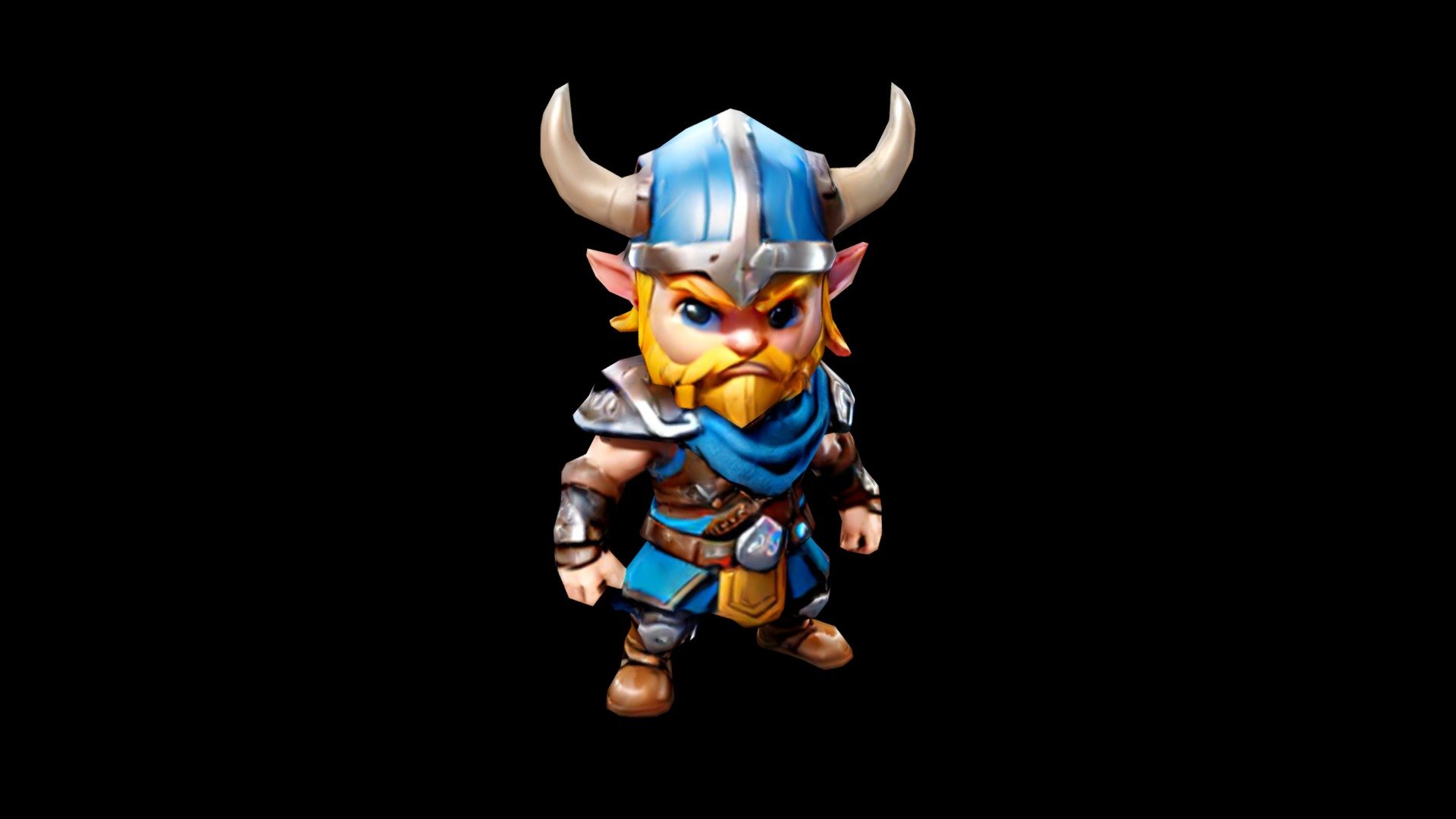 A dwarf warrior with blonde hair, blue eyes, and - Download Free 3D ...