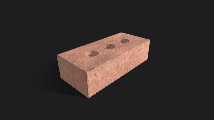Low Poly Clay Brick 3D Model