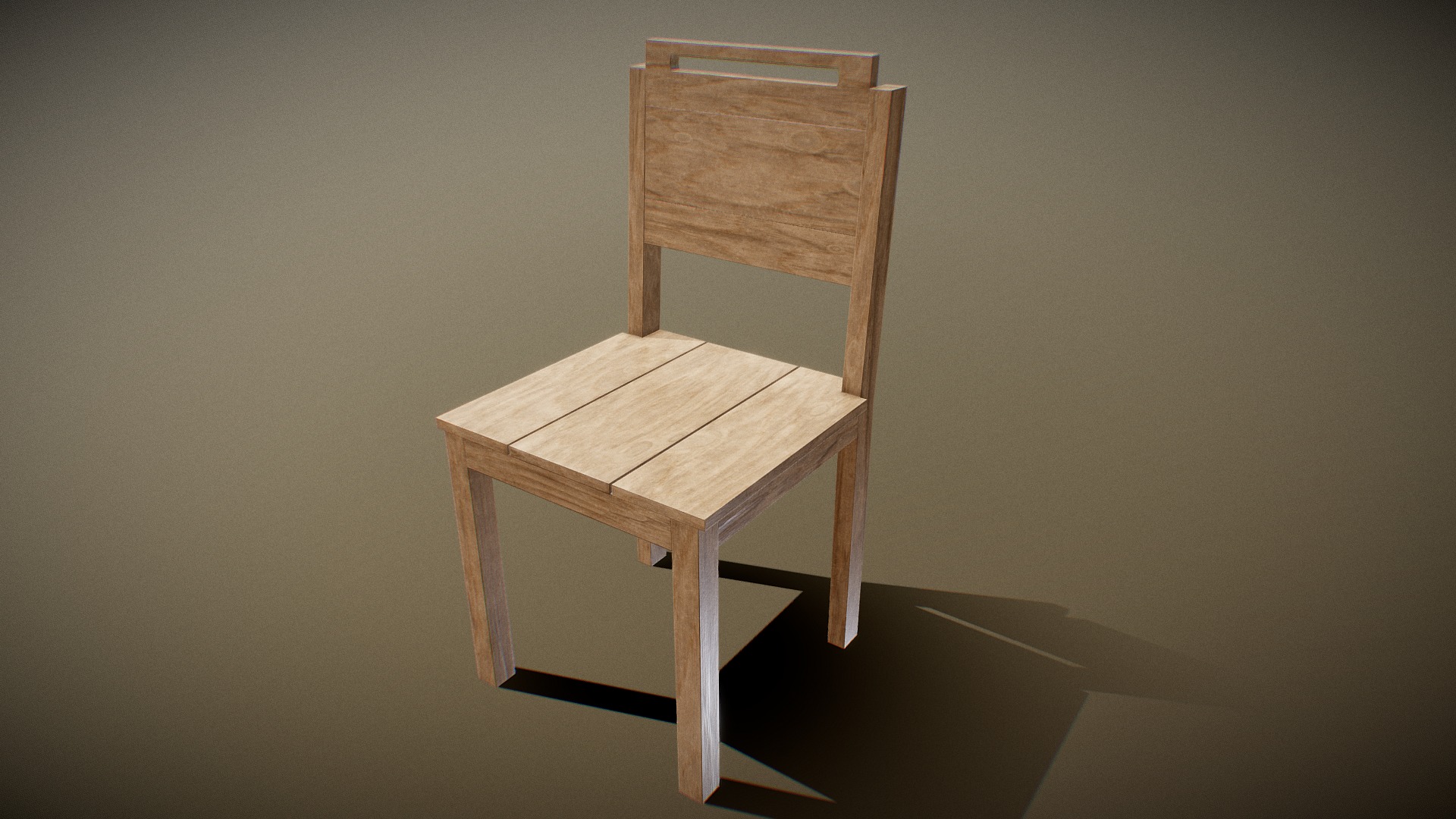 3D model Chair wooden 04 - This is a 3D model of the Chair wooden 04. The 3D model is about a wooden chair in a room.