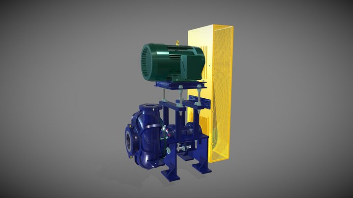 pump centrifugal & motor 3D Model