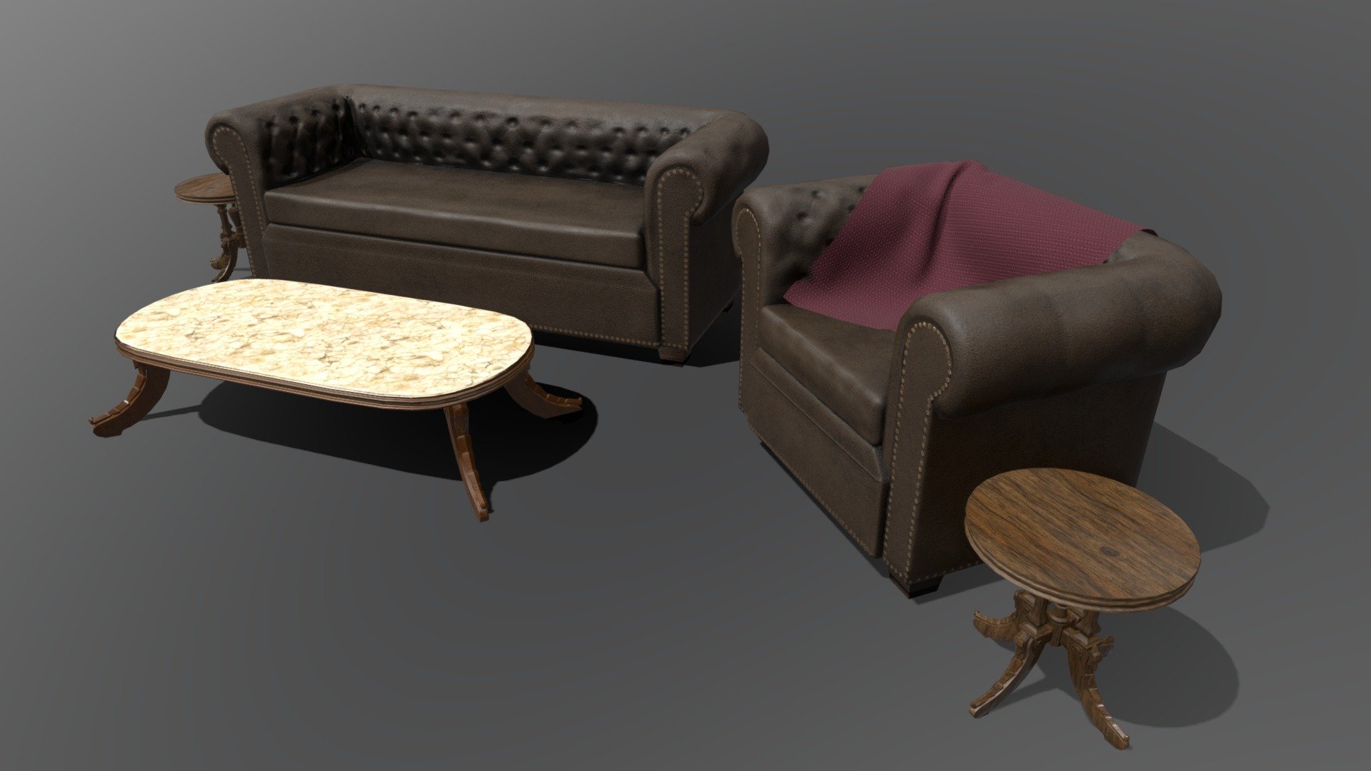 Vintage Couch Set Buy Royalty Free 3D model by Jayson Stauffer (JaysonStauffer) [5bc61a7