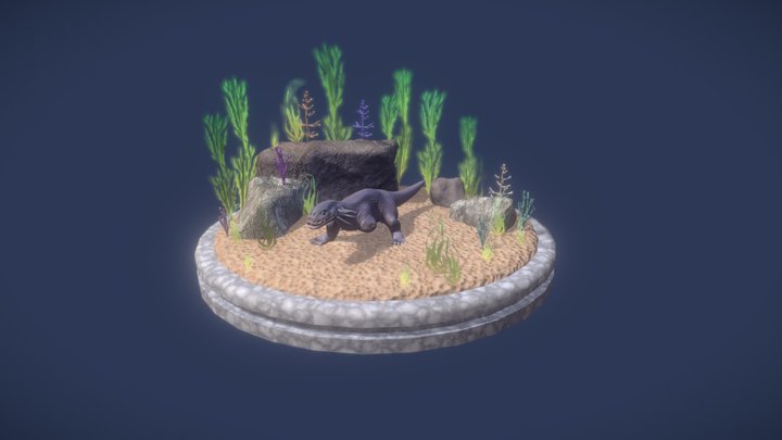 Underwater Dinosaur Diorama 3D Model