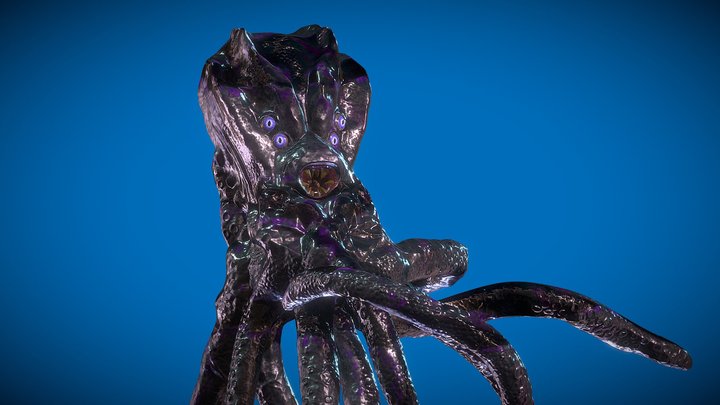 Alien in the Water - Octopus Sculpt 3D Model