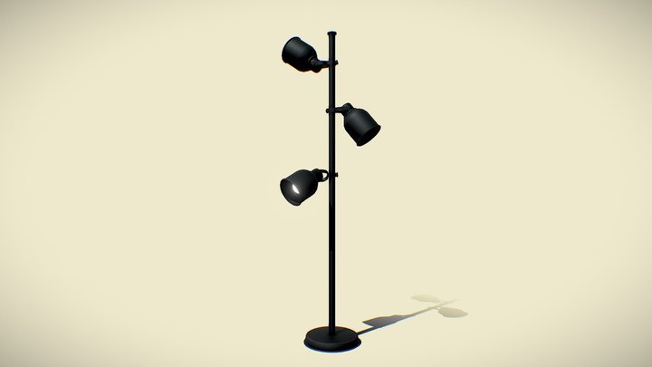 Modern Tripod Floor Lamp – Game-Ready 3D Model 3D Model