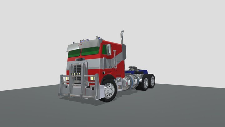 1984 Freightliner FL86 Cab (Updated) 3D Model
