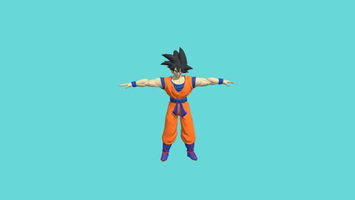 Goku low poly game ready character 3D Model
