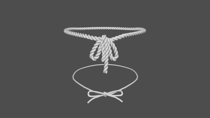 Bow knot, rope knot (tie) 3D Model