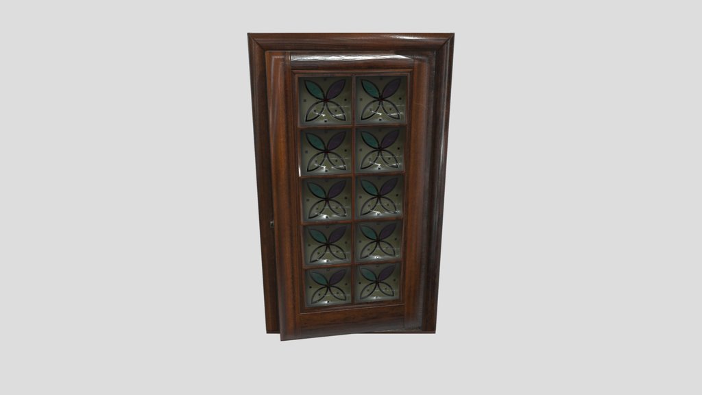 Wood Door Retro Glass