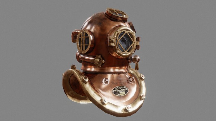 Old Diving Helmet 3D Model