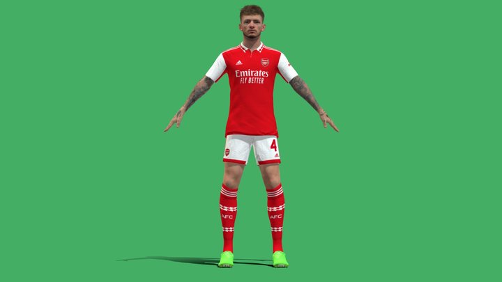 3D Rigged Ben White Arsenal 2023 3D Model
