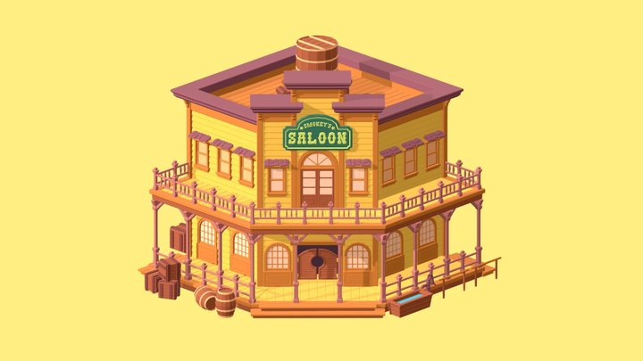 Wild West Saloon 3D Model