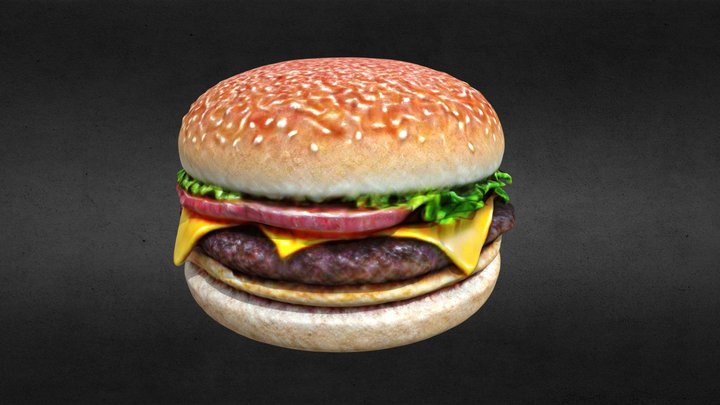 Hamburger Low Poly 3D Model