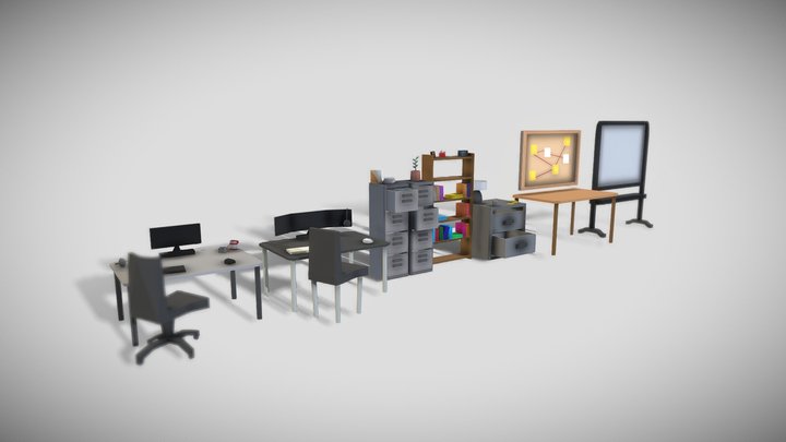 Office Prop Pack - Game Asset 3D Model