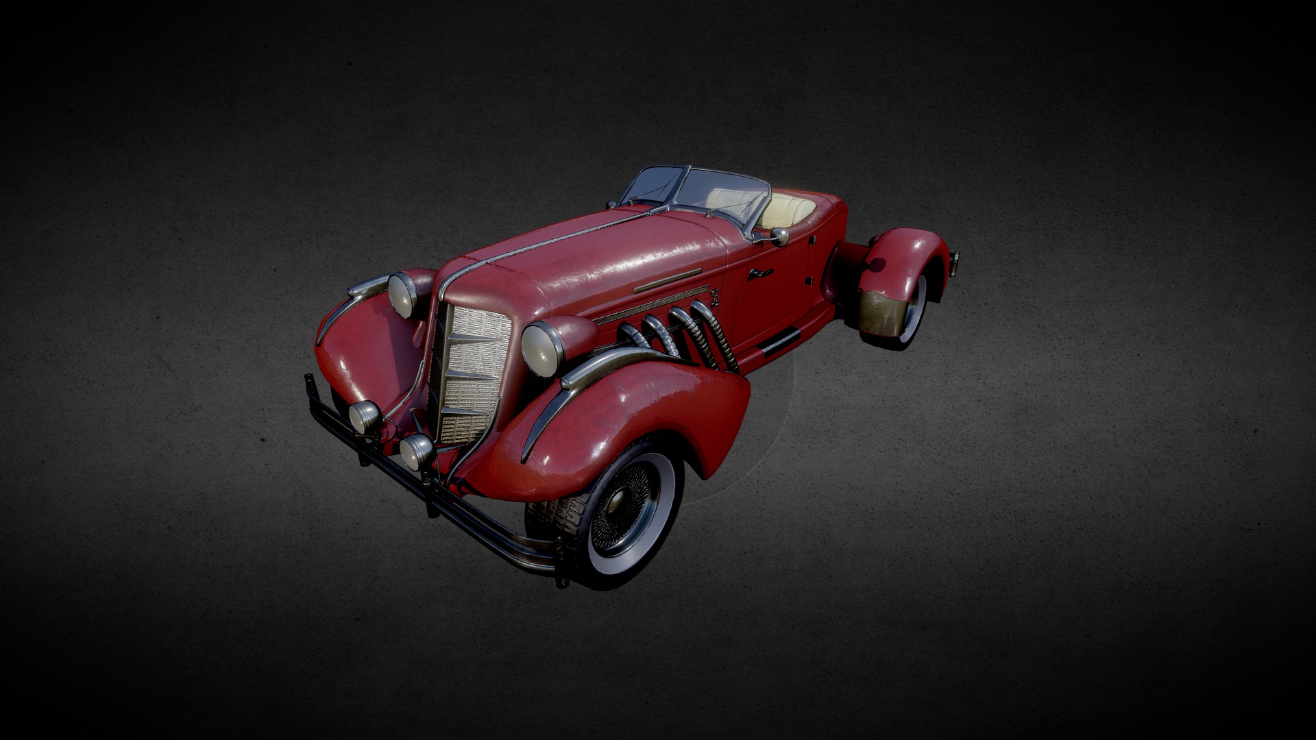 3D model 1936 Auburn Speedster - This is a 3D model of the 1936 Auburn Speedster. The 3D model is about a red convertible car.