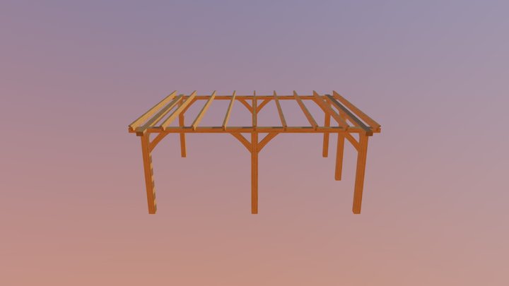 Oak Pergola 3D Model