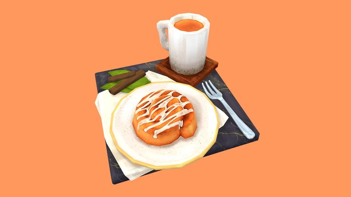 Cinnamon Roll 3D Model