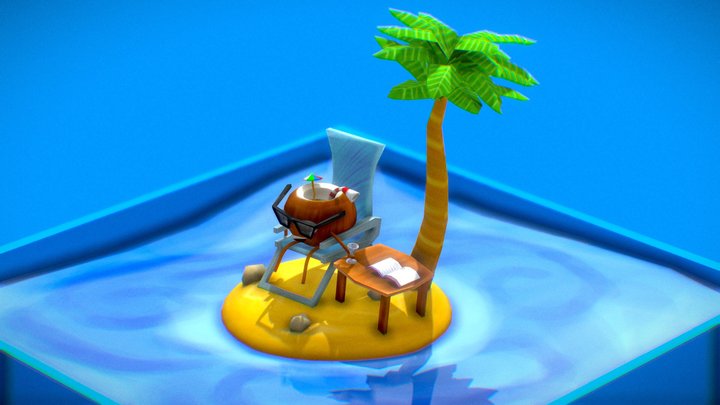 Island Coconut 3D Model