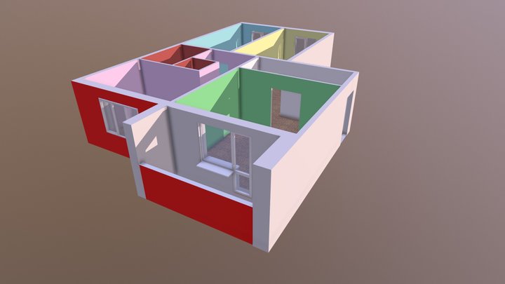 3-х комнатная квартира 83 кв.м. 3D Model